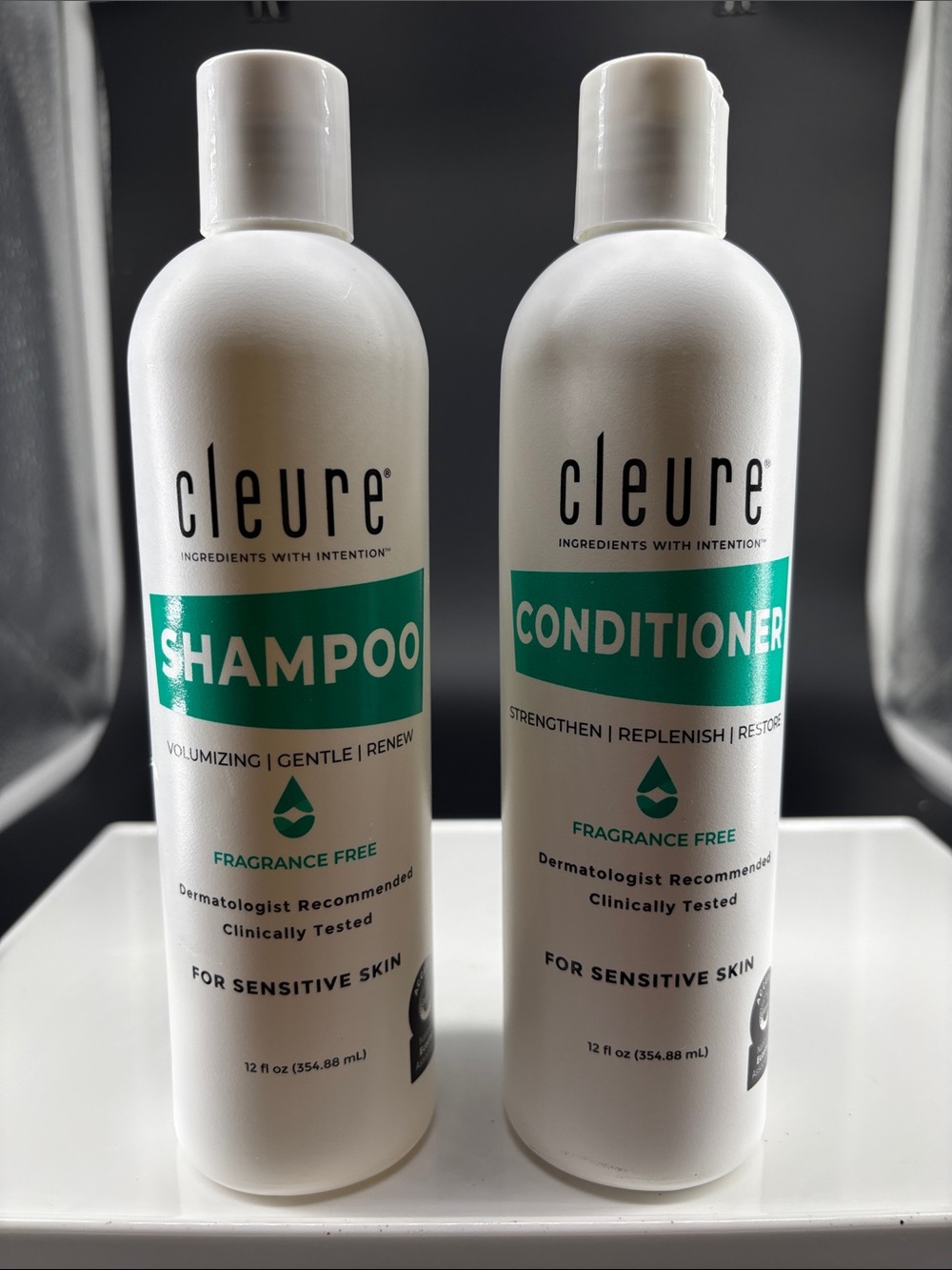 Cleure Fragrance-Free Shampoo & Conditioner for Sensitive Skin